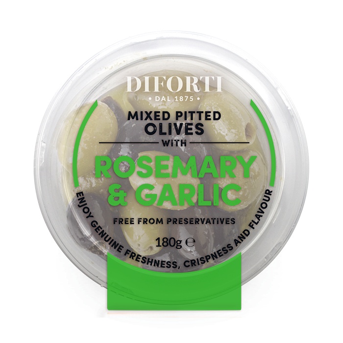Garlic And Rosemary Mixed Pitted Olives 180gr