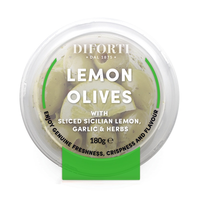 Green pitted Olives Lemon & Herbs 180gr