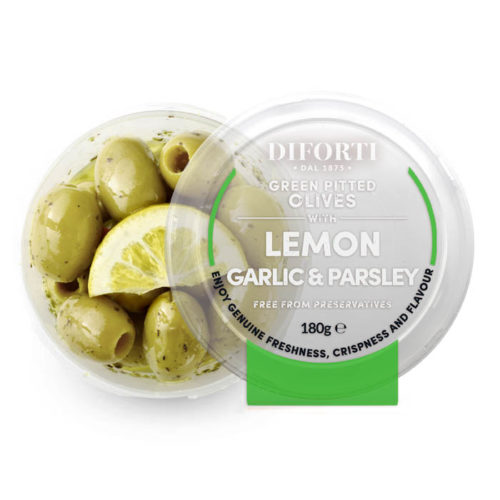 Green pitted Olives Lemon & Herbs 180gr