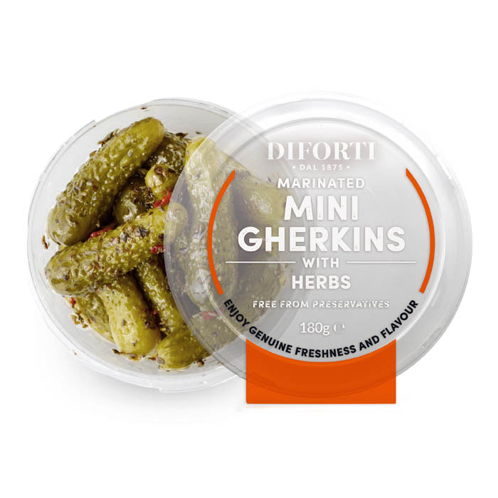 Mini Gherkins With Herbs 180gr