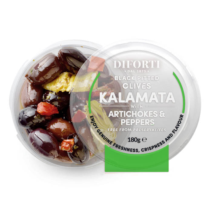 Kalamata Pitted Olives With Artichokes And Peppers 180gr